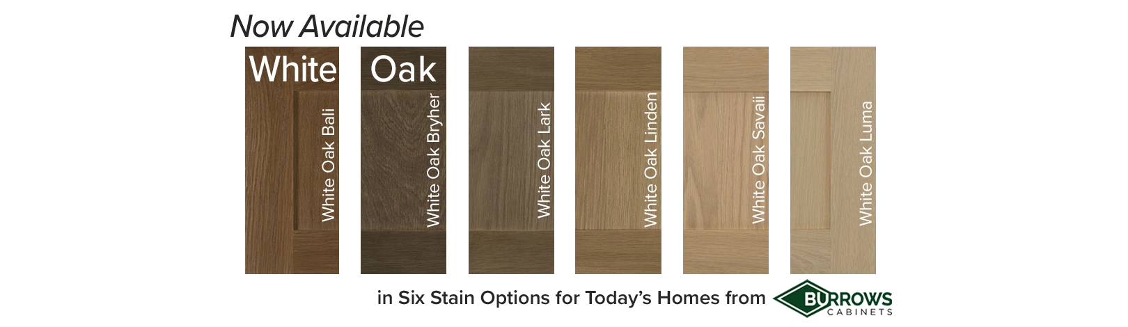6 white oak options available from Burrows Cabinets