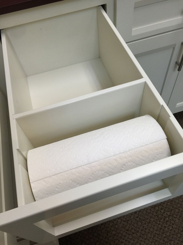 Paper Towel Drawer Burrows Cabinets Texas Builder Direct Cabinets
