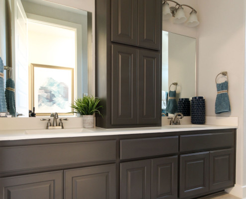 Burrows Cabinets' bathroom cabinets in Umber