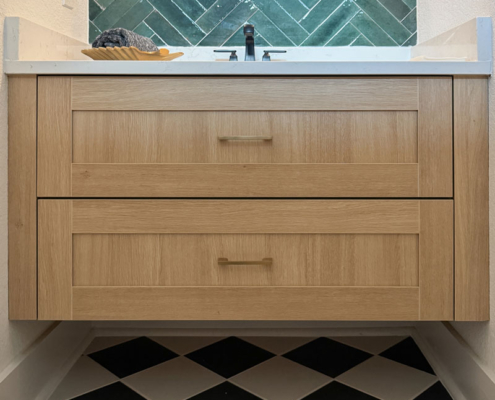 Floating bathroom vanity cabinet with 2 drawers in Biscay