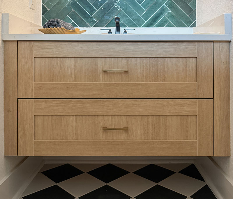 Floating bathroom vanity cabinet with 2 drawers in Biscay