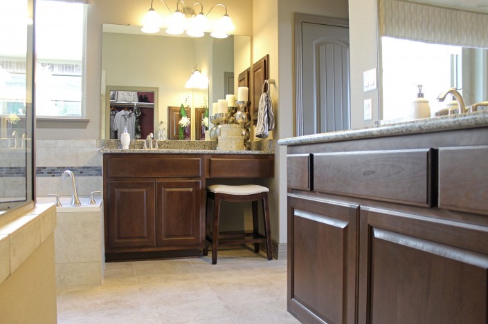 Burrows Cabinets bathroom cabinets in Kona with separate his and hers vanities