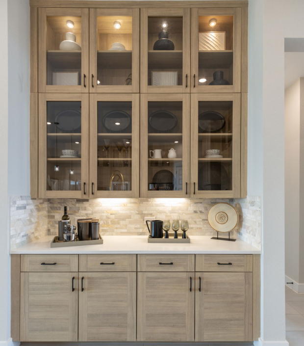 Built-in dining buffet hutch cabinets in EVRGRN Laurent
