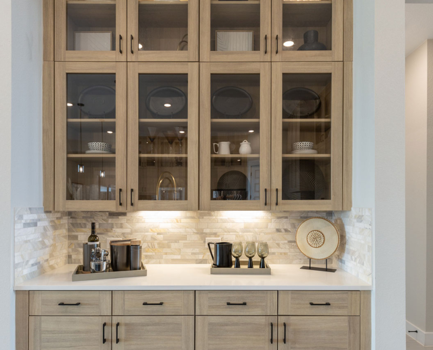 Built-in dining buffet hutch cabinets in EVRGRN Laurent