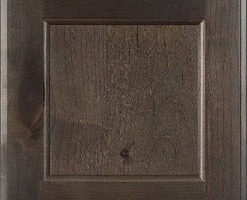 Burrows Cabinets' Cameron flat panel door in Knotty Alder Driftwood