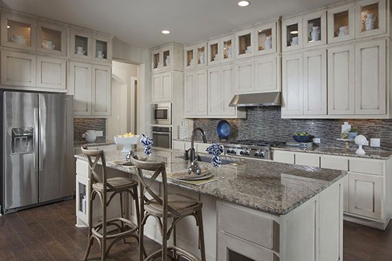 bone white kitchen with glaze by Burrows Cabinets