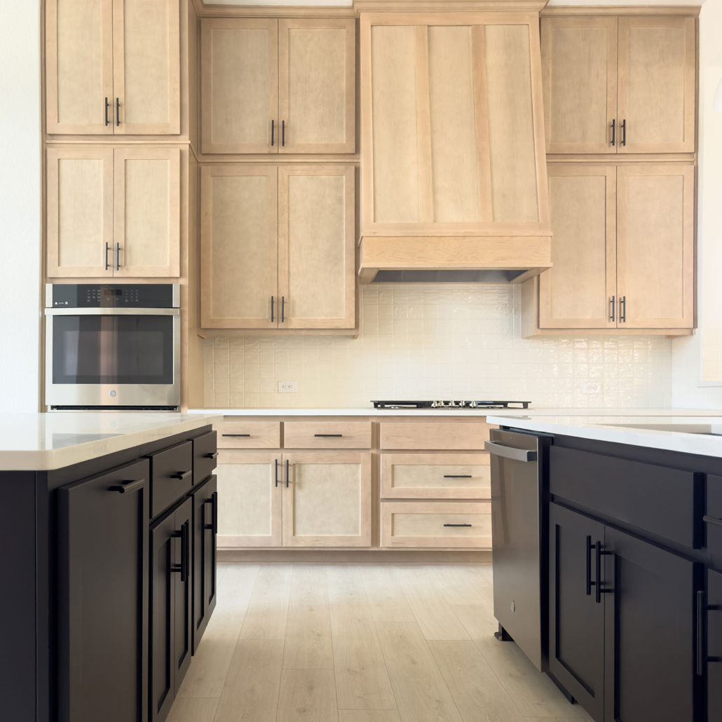 Kitchen in Breu and Maple Savaii with Shaker Vent Hood