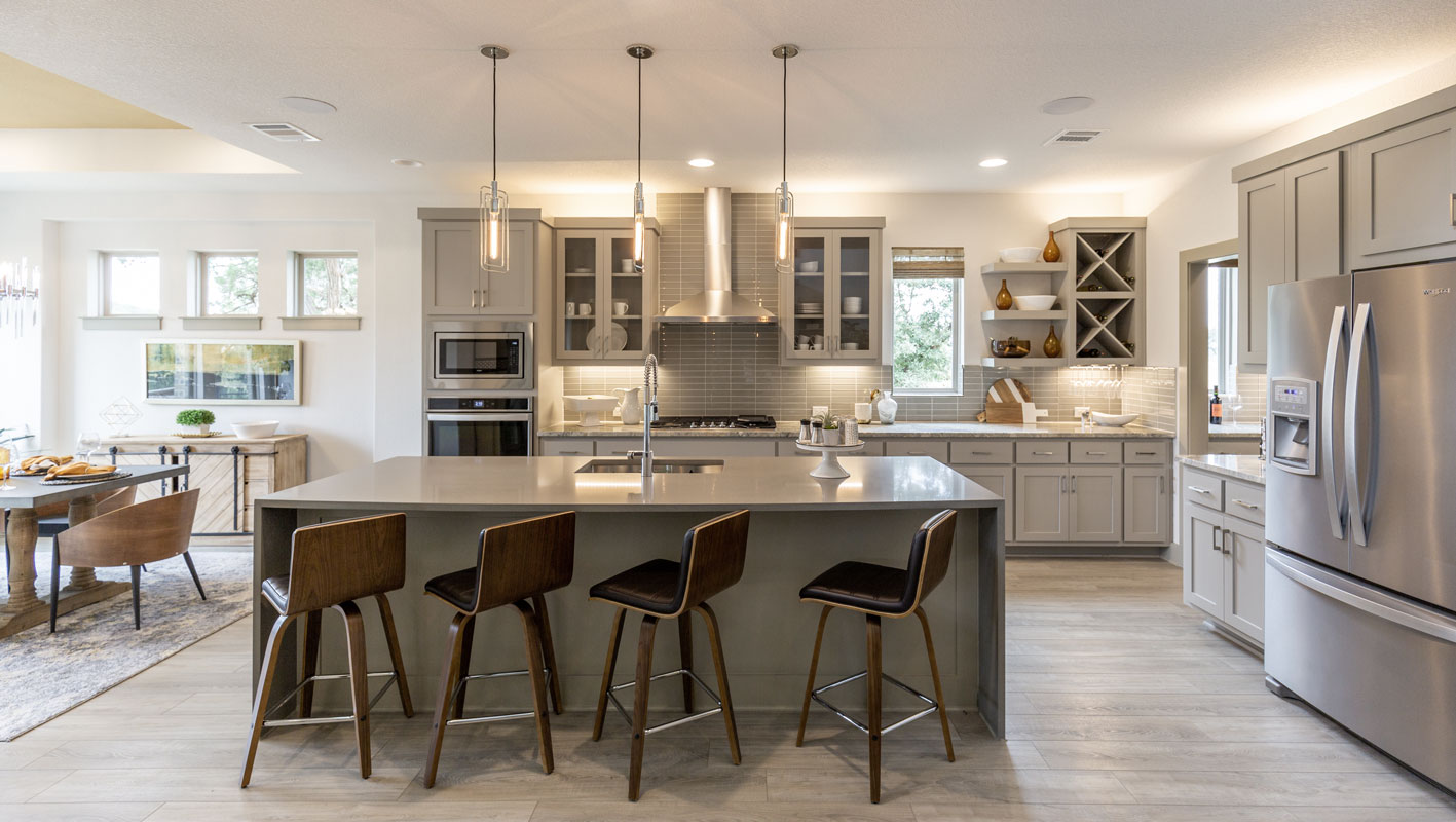 Kitchen - Floating Shelves - Big X - Burrows Cabinets - Texas builder ...