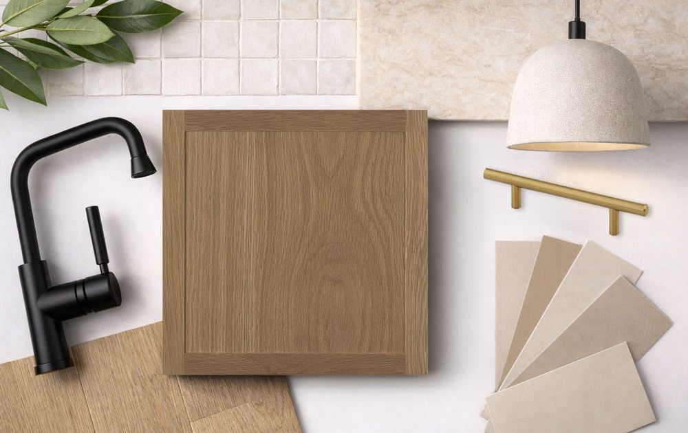 White Oak slim shaker cabinet mood board