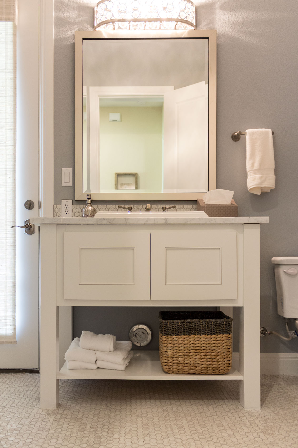 Powder Room Vanity 09 - Burrows Cabinets - Texas builder-direct cabinets