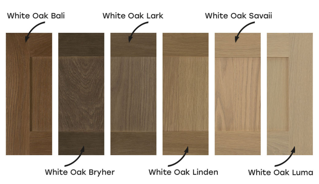 Burrows Cabinets six white oak finish options